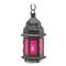 10.25" Mulberry Glass Moroccan Style Hanging Candle Lantern